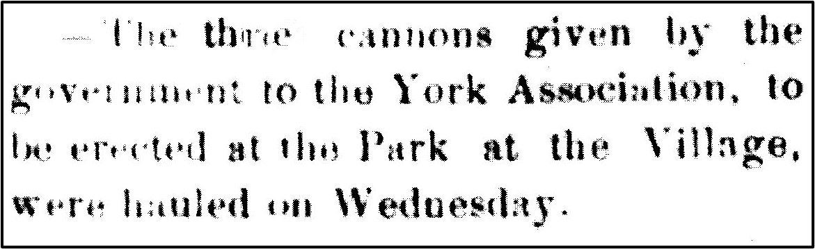 The Three Cannons York Courant November 24, 1897